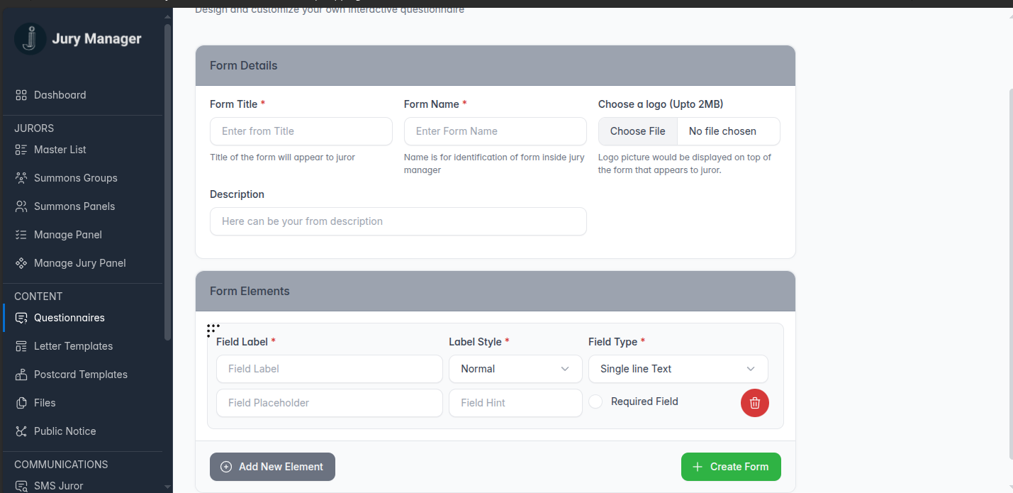 Customizable QR Code Questionnaire Generation